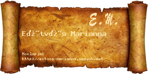 Eötvös Marianna névjegykártya